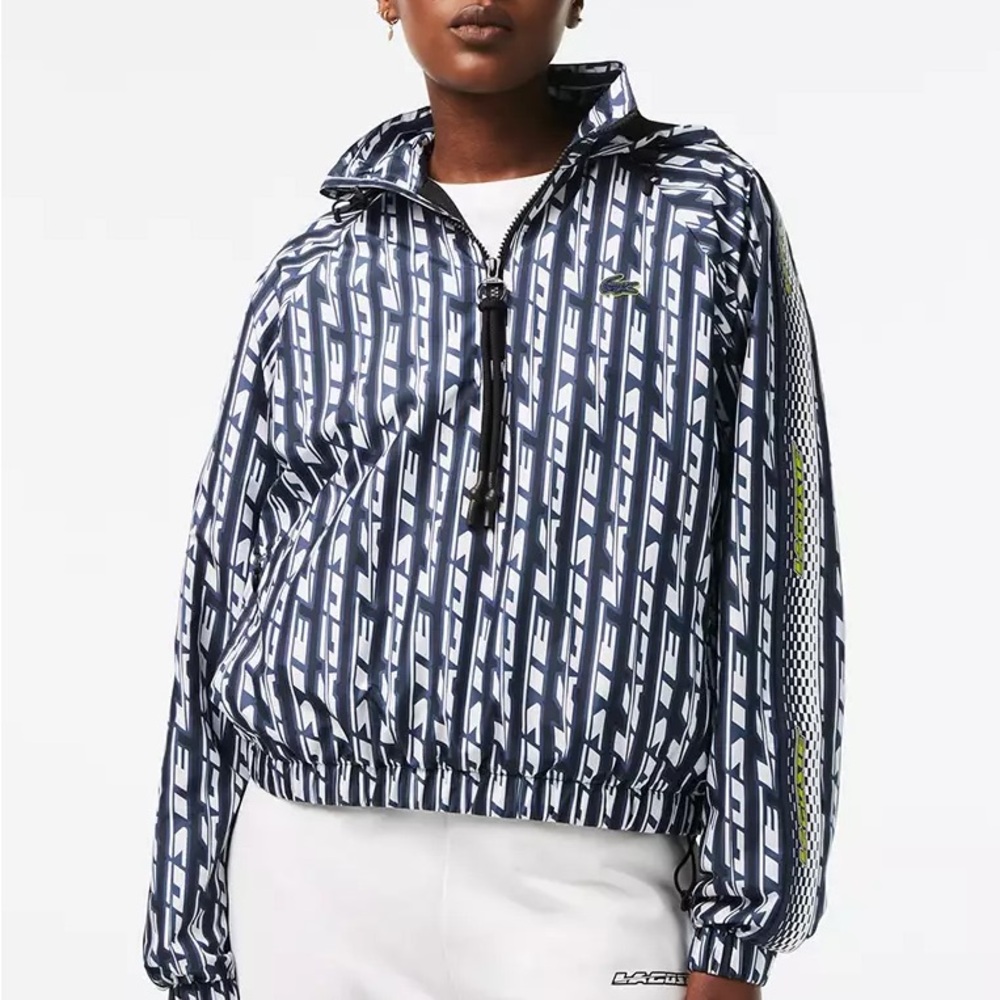 New Lacoste Women’s Oversized Windbreaker Track Jacket, size 6
